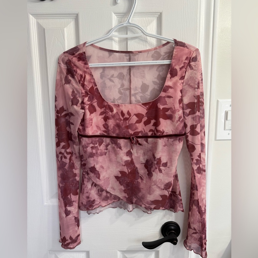 Cider Mesh Long Sleeve Top